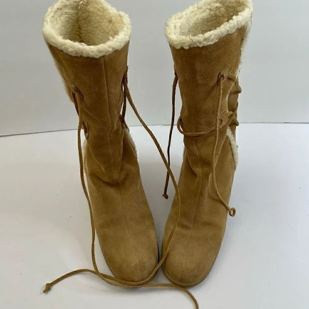 Michael Kors| Leather suede| Vintage| Wedged Heel| Boot